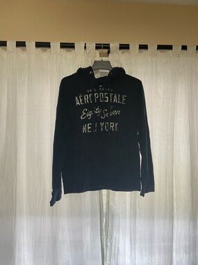 Aeropostale Men’s Dark Blue Pullover Hoodie with New York Script